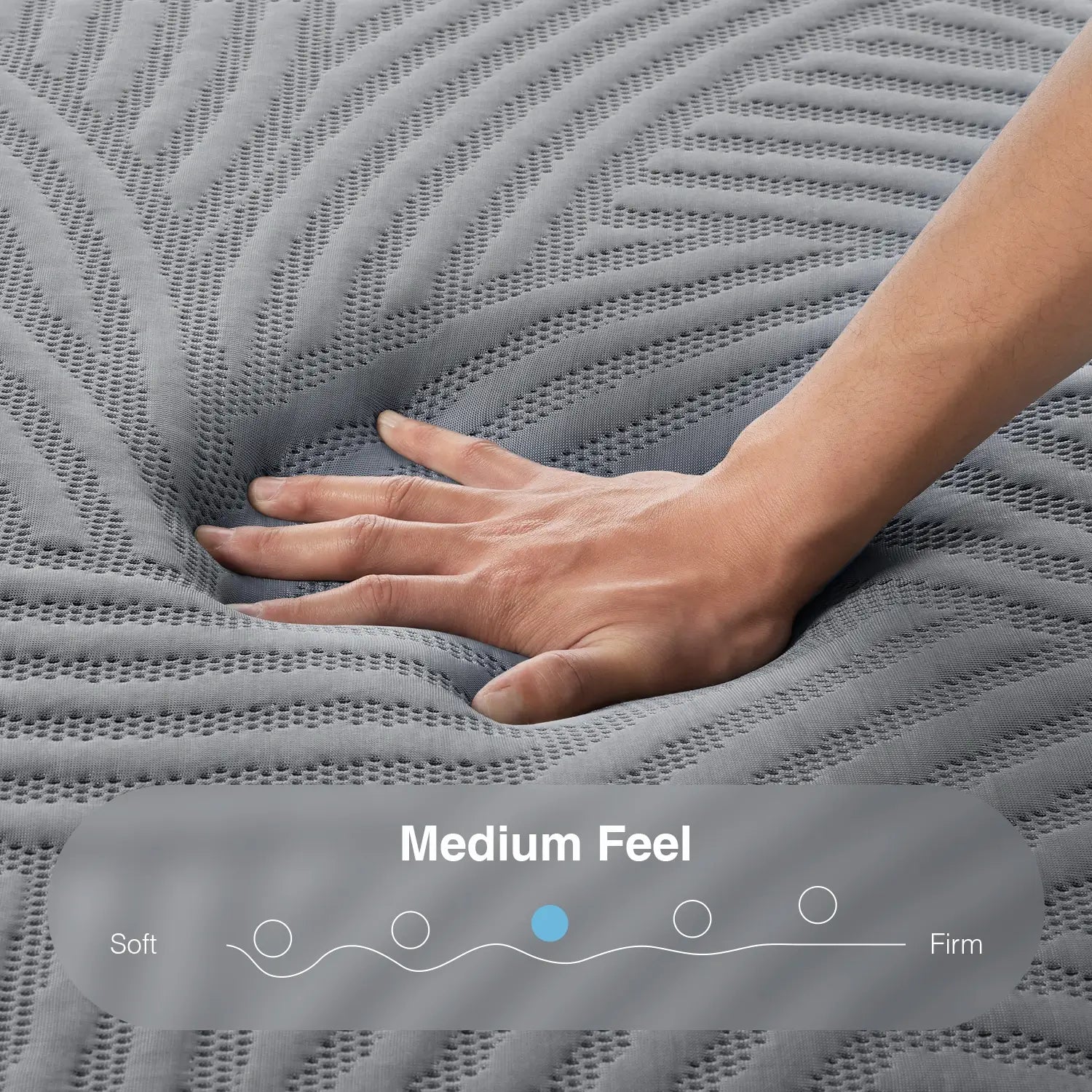 SweetNight CoolNest mattress with medium feel, showing soft to firm indicator.