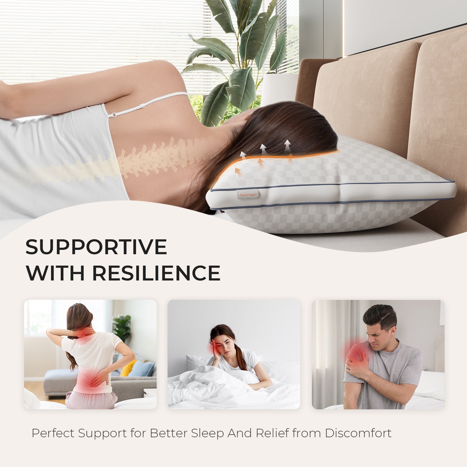 SweetNight Comfort Support Pillow